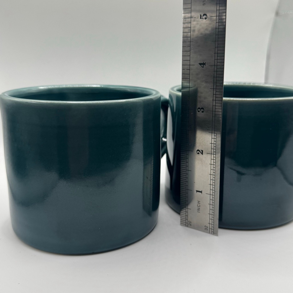 McQueen Pottery Ceramic Coffee Mugs Set of 2 Green - Picture 6 of 7